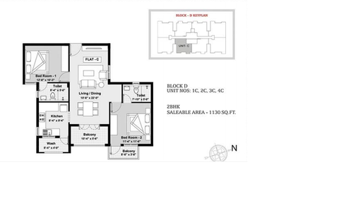2BHK - Block D - 1C, 2C, 3C, 4C