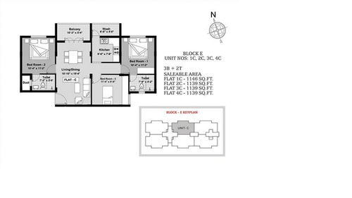 2BHK - Block E - 1C, 2C, 3C, 4C