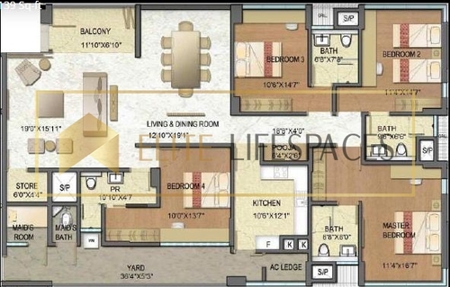 Elite Life Space in Express Avenue, Royapettah 3139 sqft 3bhk+ 3T