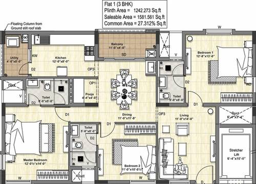 3BHK-1582