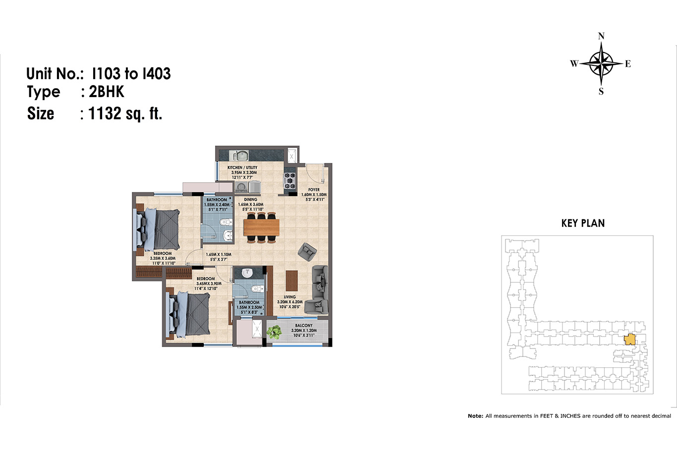 1103 to 1403(2BHK)