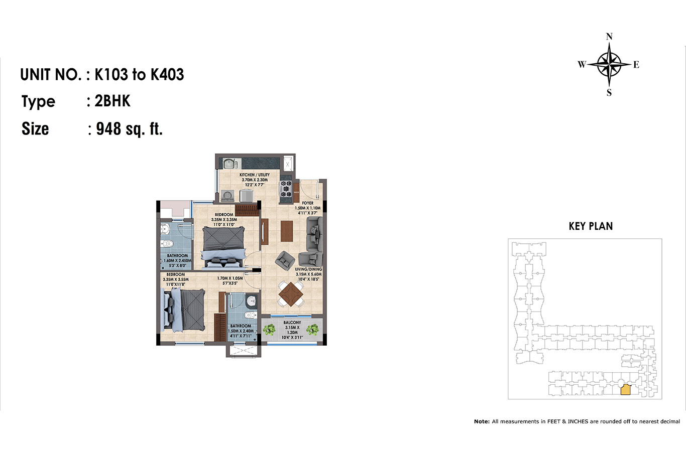 K103 to K403(2BHK)