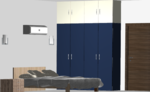 Dark Plain and White Dual Color Wardrobe - Design 1