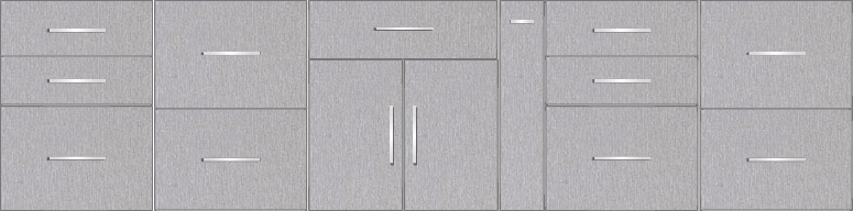 Modular Design Kitchen Floor Cabinet 10ft - 49790_sf