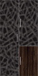 2 Door Wardrobe Design with external drawers| Trellis Elegant and Celtic Ebony - Design 1