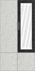 2 Door Wardrobe Design with mirror |Misty Dreams White and Misty Dreams Black - Design 2