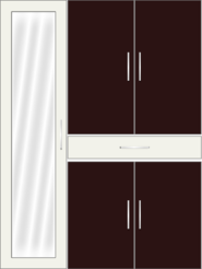 3 Door Wardrobe Design| White Metal and Chocolate - Design 2