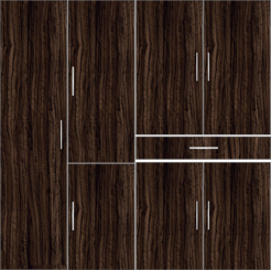 4 Door Wardrobe Design with external drawers - Design 1