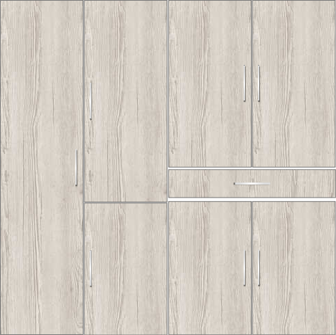 4 door wardrobe with external drawers | Doredos Pine