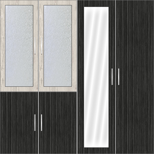 4 Door Wardrobe Design with frosted glass and mirrors | Doredos Pine and Sorreal Teak