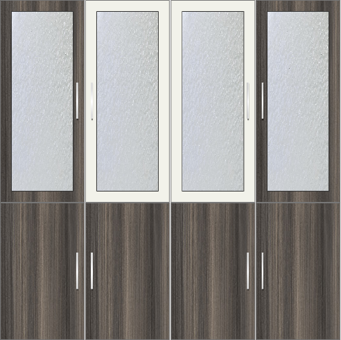 4-Door Wardrobe Design with frosted glass - Lynx and Tawny Balsam