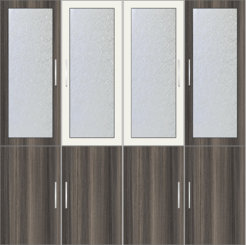 4-Door Wardrobe Design with frosted glass - Lynx and Tawny Balsam - Design 2