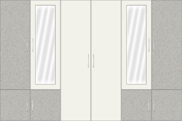 6 Door Wardrobe Design with and mirrors |Grey Granite and Pearl Black - Design 2