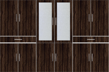 6 Door Wardrobe Design with external drawers and frosted glass - Design 1