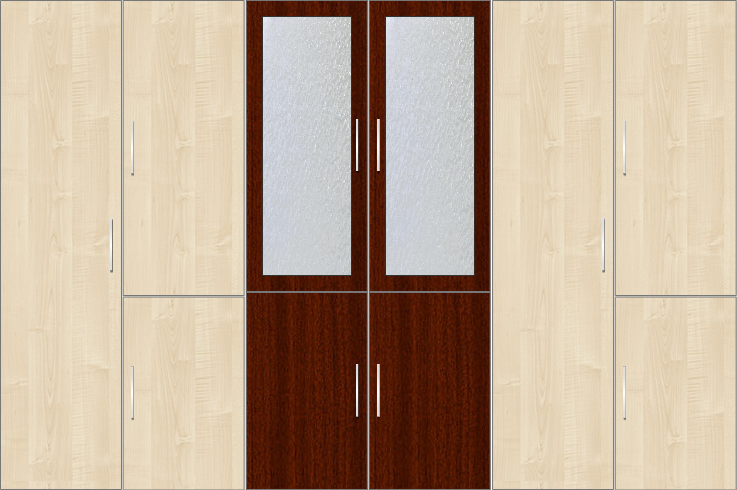 6 Door Wardrobe Design with frosted glass |Hardrock Maple and Mahagony