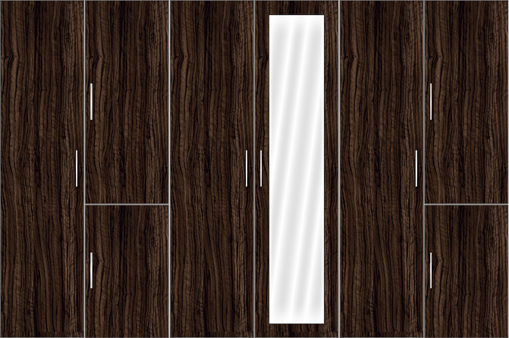 6 Door Wardrobe Design with mirror