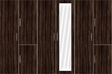 6 Door Wardrobe Design with mirror - Design 2