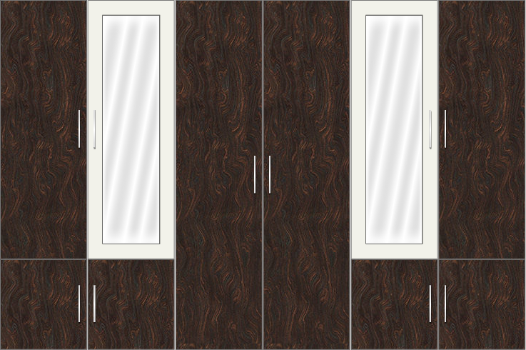 6 Door Wardrobe Design with mirrors |White metal and Carsima Wood