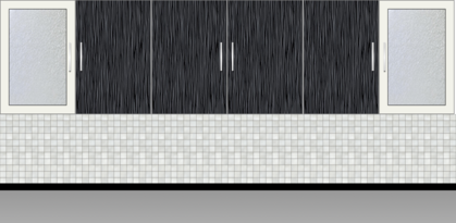Modular Kitchen Wall Cabinet |White Metal and Onyx Wall - Design 1