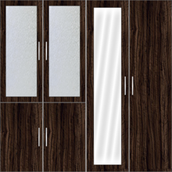 4 Door Wardrobe Design with frosted glass and mirror - Design 2