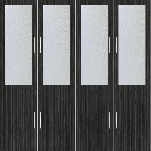 4-Door  Wardrobe Design with frosted glass - Sorrel Teak