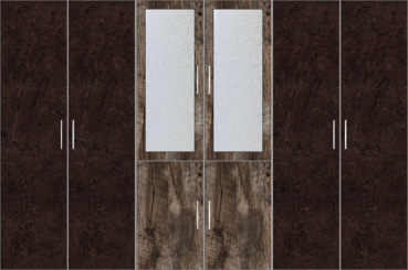 6 Door Wardrobe Design with frosted glass |Murkey Maple and Twist Marble - Design 2